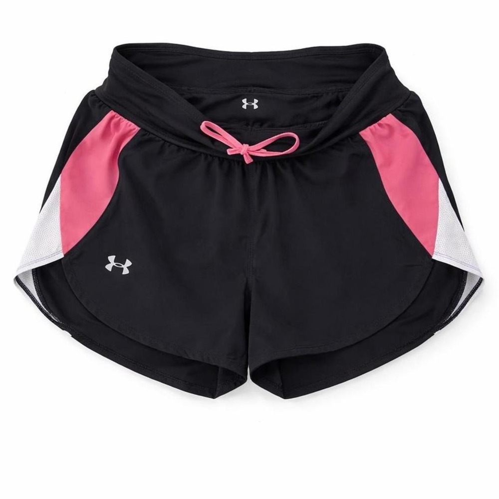 Under Armour black pink athletic running‎ shorts women's medium loose fit